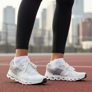 ON Cloud Cloudrunner Running Shoes in White Frost ,  women's size 8